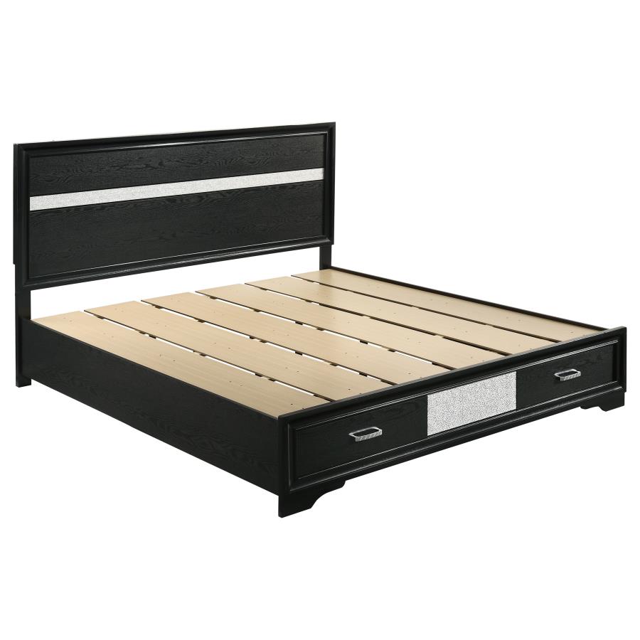 Miranda Black 4-Piece Eastern King Platform Storage Bedroom Set by Coaster at Eve Furniture