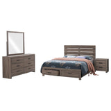 Brantford Barrel Oak 4-Piece Eastern King Bedroom Set by Coaster at Eve Furniture
