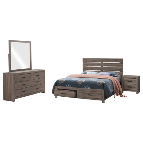 Brantford Barrel Oak 4-Piece Eastern King Bedroom Set by Coaster at Eve Furniture