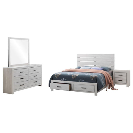 Brantford Coastal White 4-Piece Eastern King Bedroom Set by Coaster at Eve Furniture