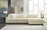 Lindyn Ivory 3-Piece RAF Chaise Sectional