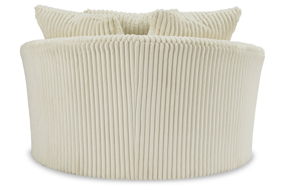 Lindyn Ivory Oversized Swivel Accent Chair