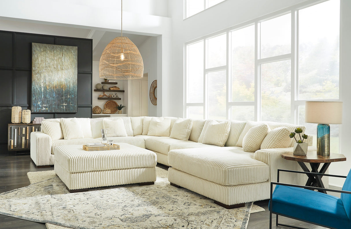 Lindyn Ivory 6-Piece RAF Chaise Sectional