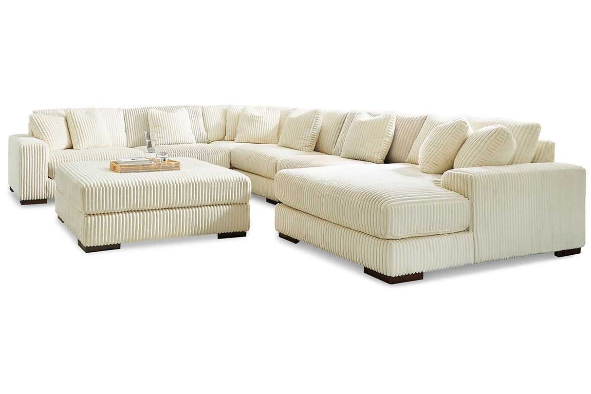 Lindyn Ivory 6-Piece Sectional with Chaise and Ottoman