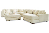 Lindyn Ivory 6-Piece Sectional with Chaise and Ottoman