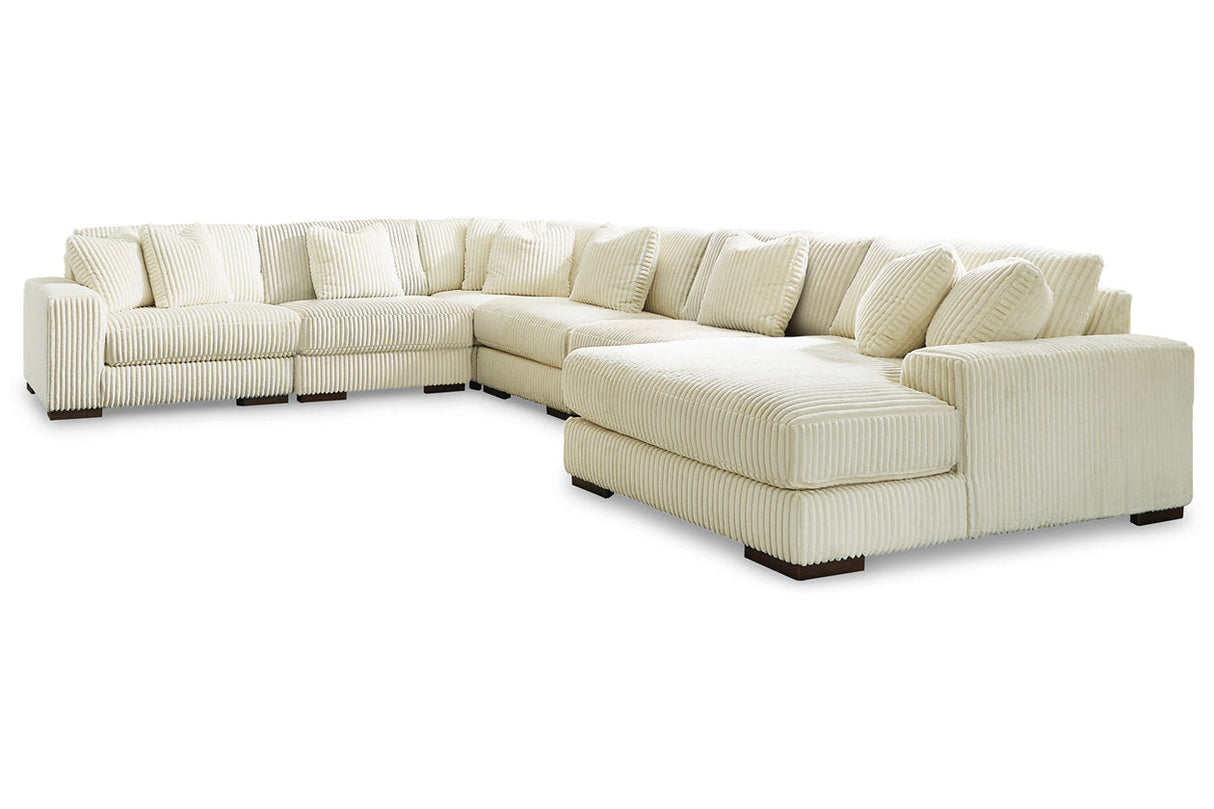 Lindyn Ivory 6-Piece Sectional with Chaise and Ottoman