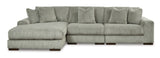 Lindyn Fog 3-Piece LAF Chaise Sectional