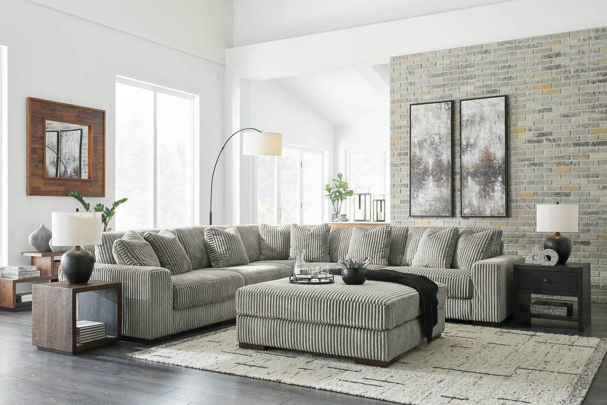 Lindyn Fog 5-Piece Sectional and Ottoman