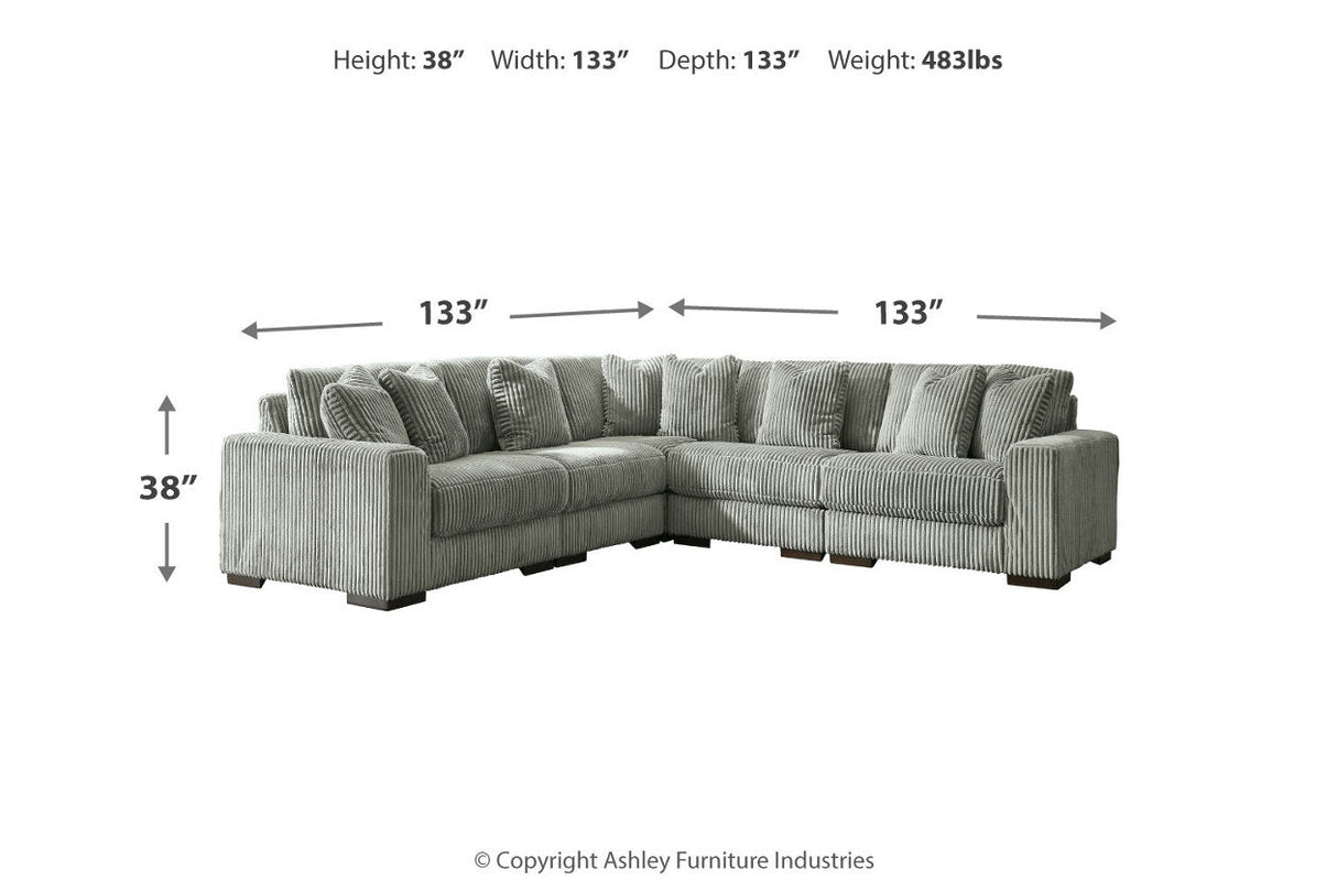 Lindyn Fog 5-Piece Sectional and Ottoman