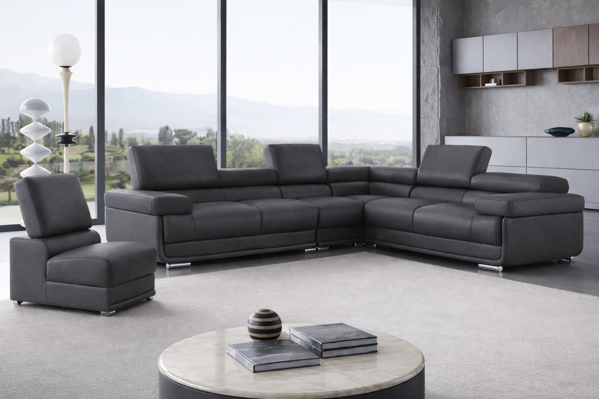 2119 Sectional Large Composition 2, Dark Grey by ESF Furniture at Eve Furniture