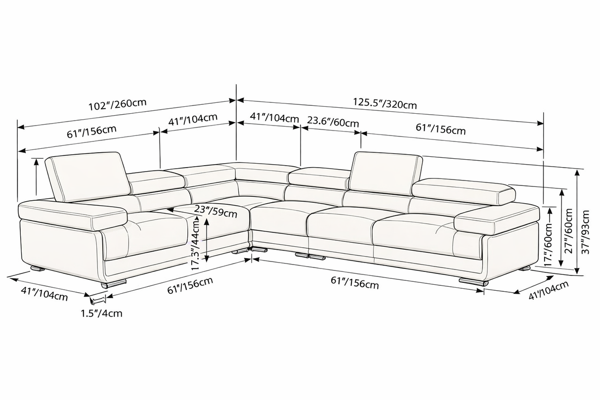 2119 Sectional - Light Grey by ESF Furniture at Eve Furniture