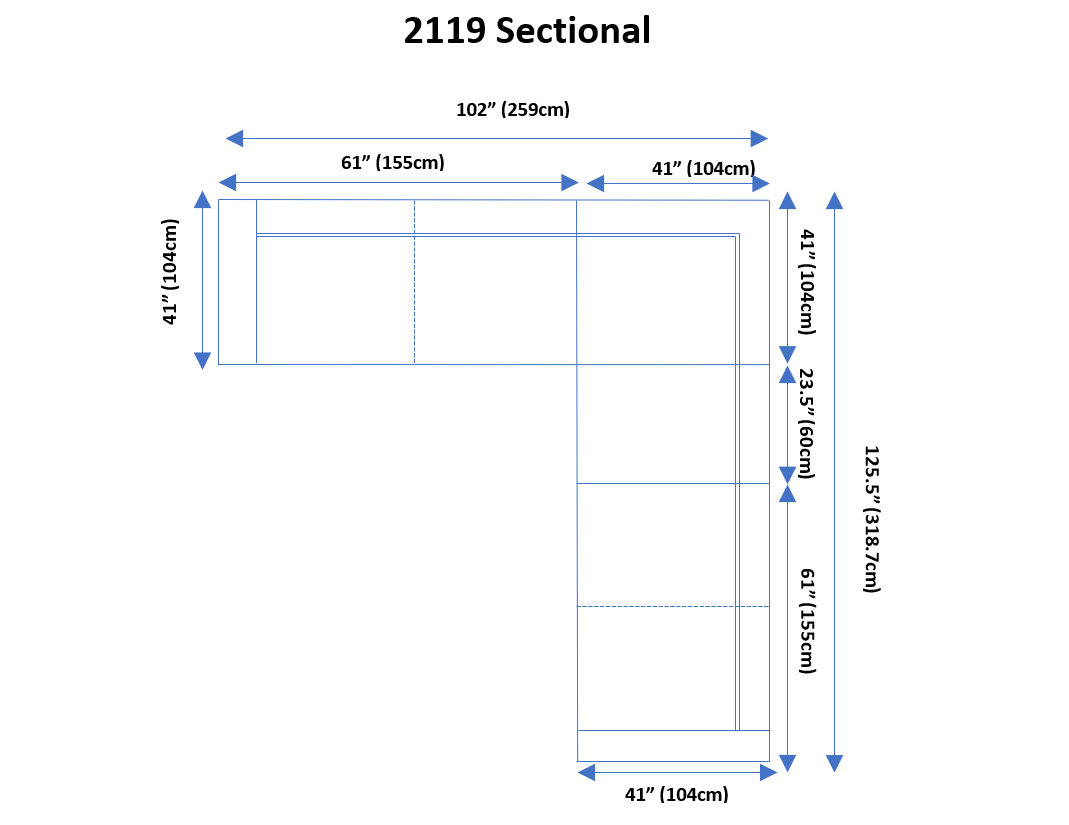 2119 Sectional - White by ESF Furniture at Eve Furniture
