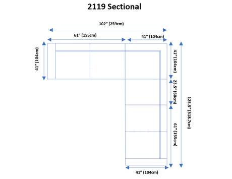 2119 Sectional - White by ESF Furniture at Eve Furniture