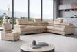 2119 Sectional with Extra Chair - Beige by ESF Furniture at Eve Furniture