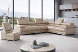 2119 Sectional with Extra Chair - Beige by ESF Furniture at Eve Furniture