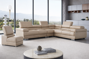 2119 Sectional with Extra Chair - Beige by ESF Furniture at Eve Furniture