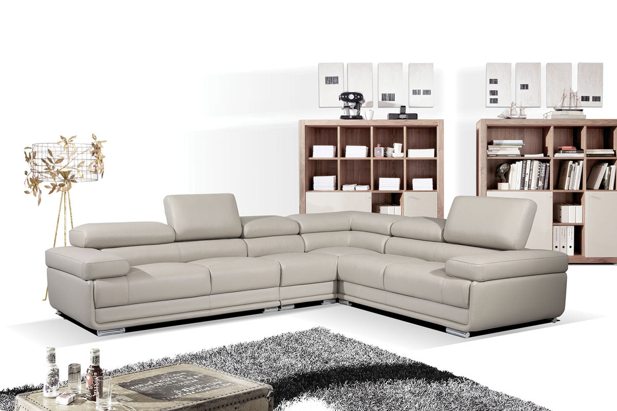 2119 Sectional with Extra Chair - Light Grey by ESF Furniture at Eve Furniture