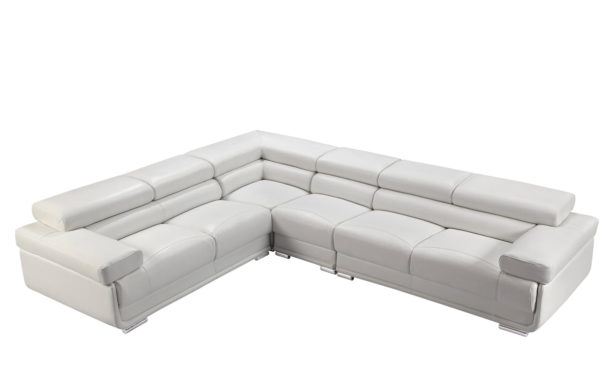 2119 Sectional with Extra Chair - White by ESF Furniture at Eve Furniture