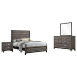 Juego de dormitorio de 4 piezas con panel completo Watson Grey Oak