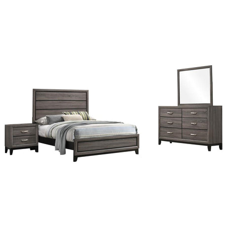 Watson Gray Oak 4-Piece Full Panel Bedroom Set by Coaster at Eve Furniture