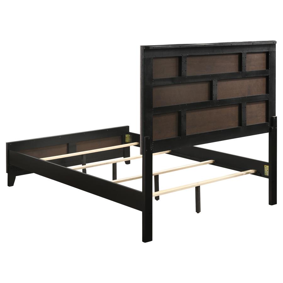 Juego de dormitorio de 4 piezas con panel completo Watson Grey Oak