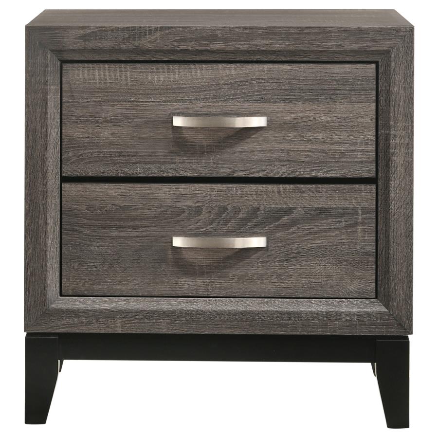 Juego de dormitorio de 4 piezas con panel completo Watson Grey Oak