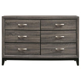 Juego de dormitorio de 4 piezas con panel completo Watson Grey Oak