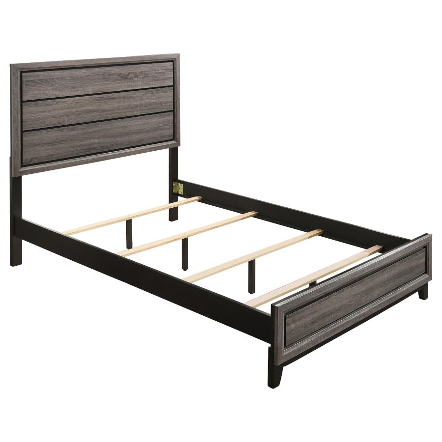 Juego de dormitorio de panel completo de 5 piezas Watson Roble Gris