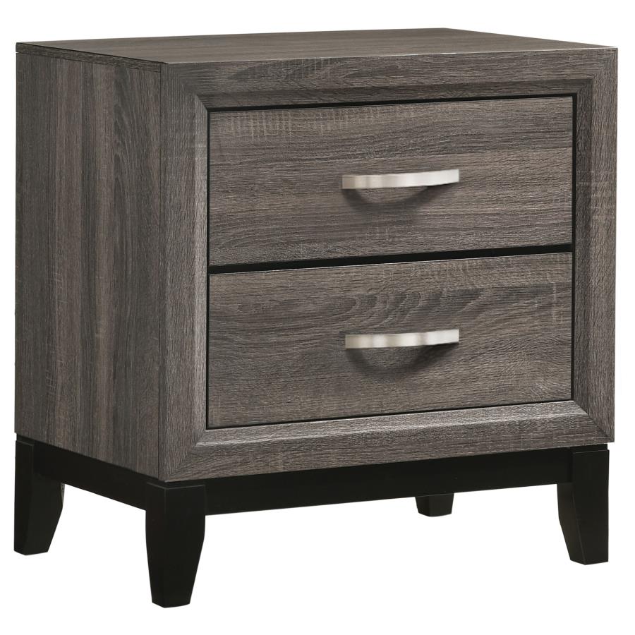 Juego de dormitorio de panel completo de 5 piezas Watson Roble Gris