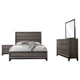 Watson Gray Oak/Black 4-Piece Eastern King Bedroom Set by Coaster at Eve Furniture