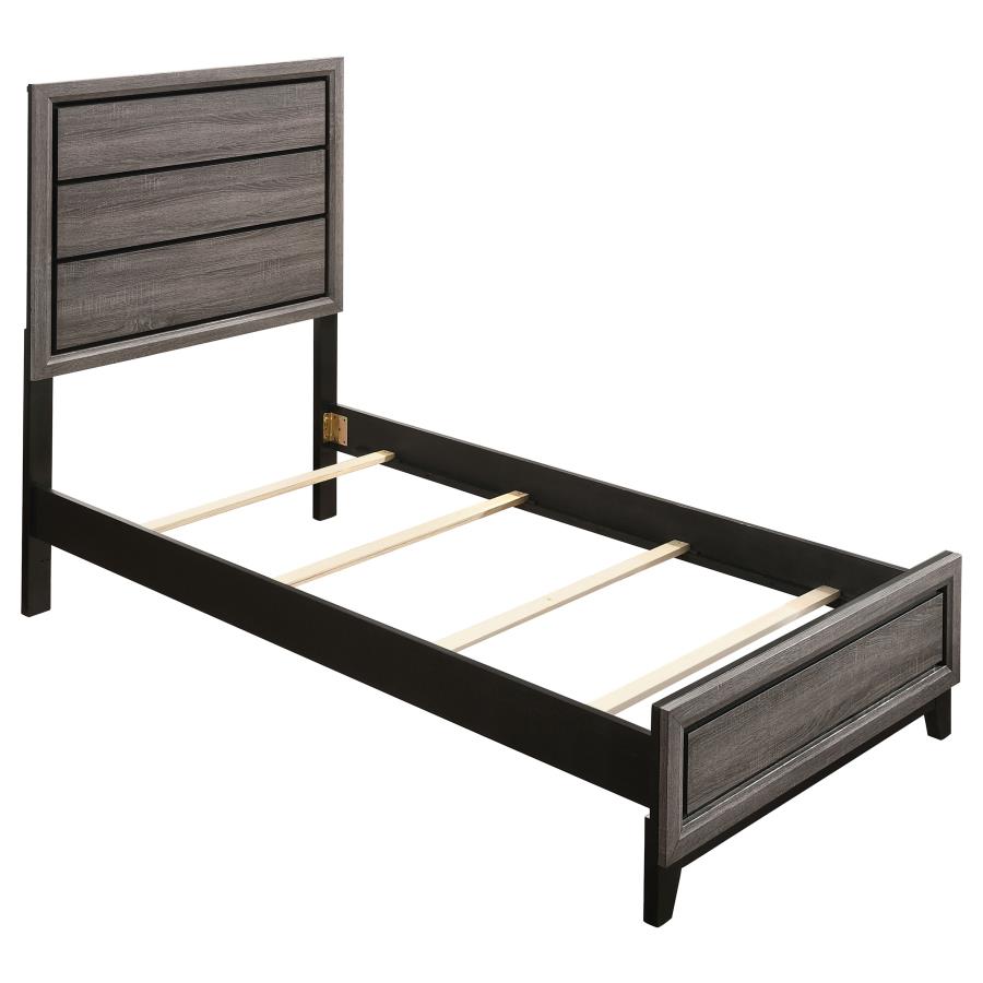 Watson Gray Oak 5-Piece Twin Panel Bedroom Set