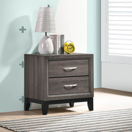 Watson Gray Oak/Black 2-Drawer Nightstand by Coaster at Eve Furniture