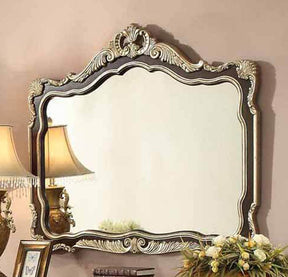HD-213 Brown Cherry/Metallic Antique Gold Highlights Mirror by Homey Design at Eve Furniture