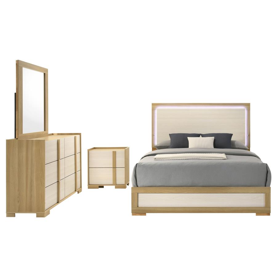 Hyland Natural 4-Piece Eastern King Bedroom Set by Coaster at Eve Furniture