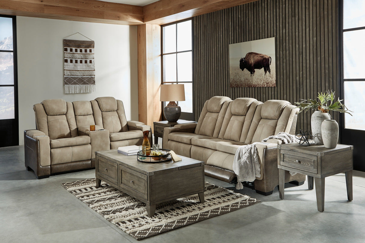 Next-Gen Durapella Sand Power Reclining Living Room Set