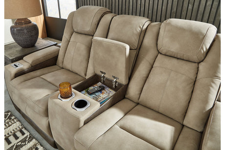 Next-Gen DuraPella Sand Power Reclining Loveseat with Console