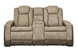 Next-Gen DuraPella Sand Power Reclining Loveseat with Console