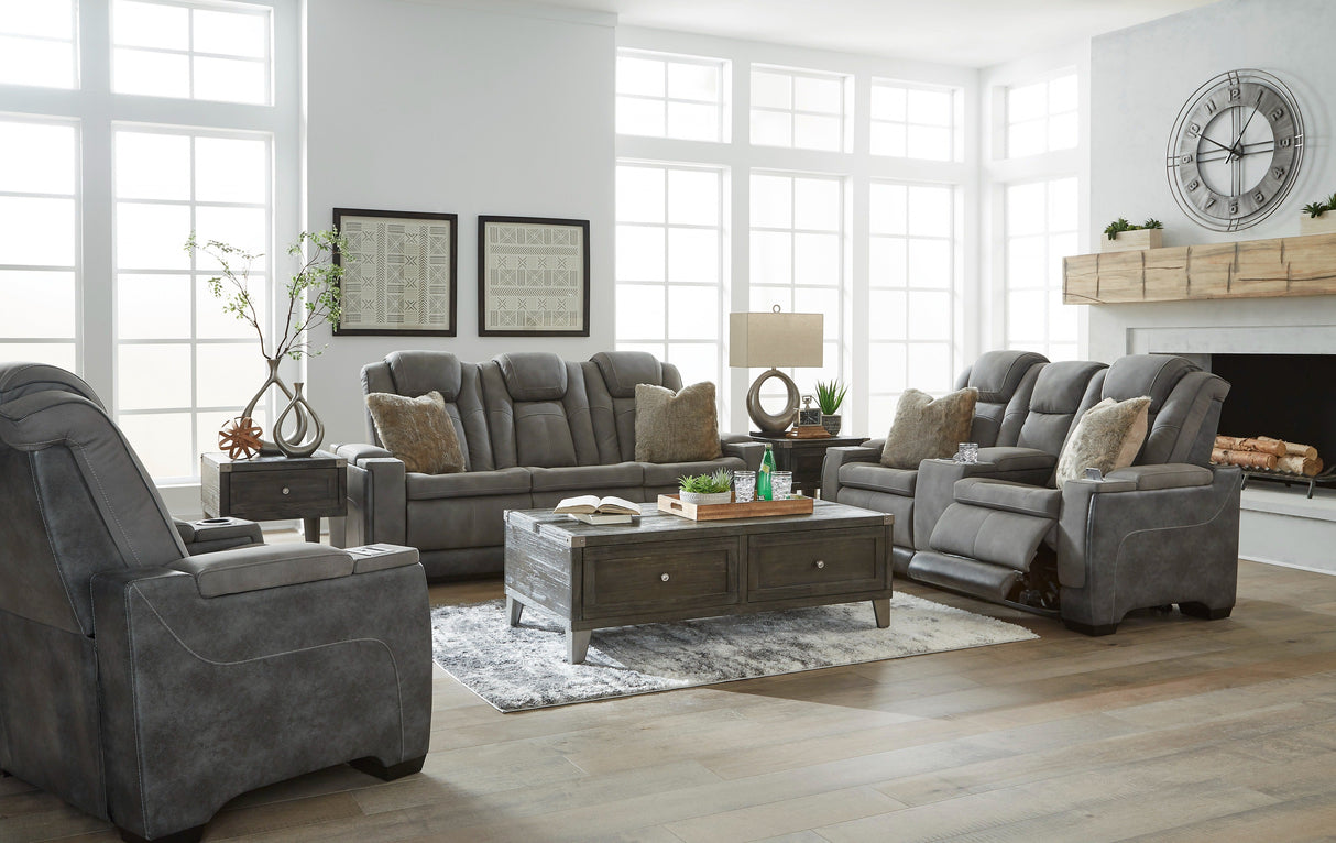 Next-Gen Durapella Slate Power Reclining Living Room Set