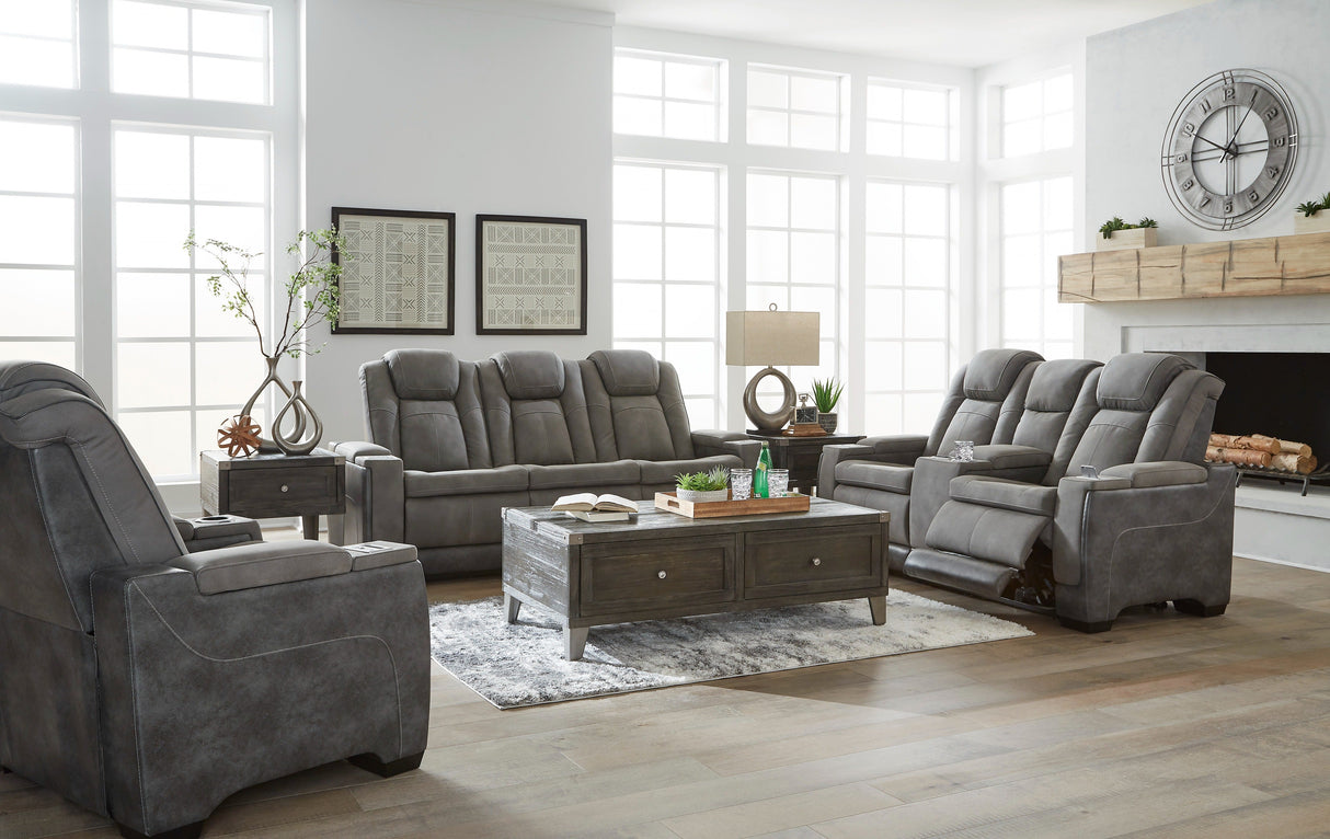 Next-Gen Durapella Slate Power Reclining Living Room Set