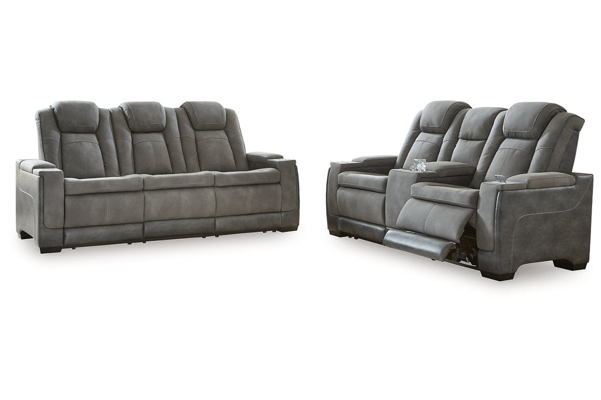 Next-Gen DuraPella Slate Power Reclining Sofa and Loveseat