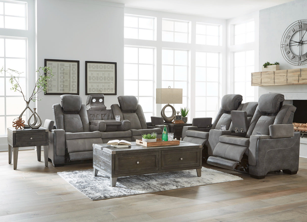 Next-Gen Durapella Slate Power Reclining Living Room Set