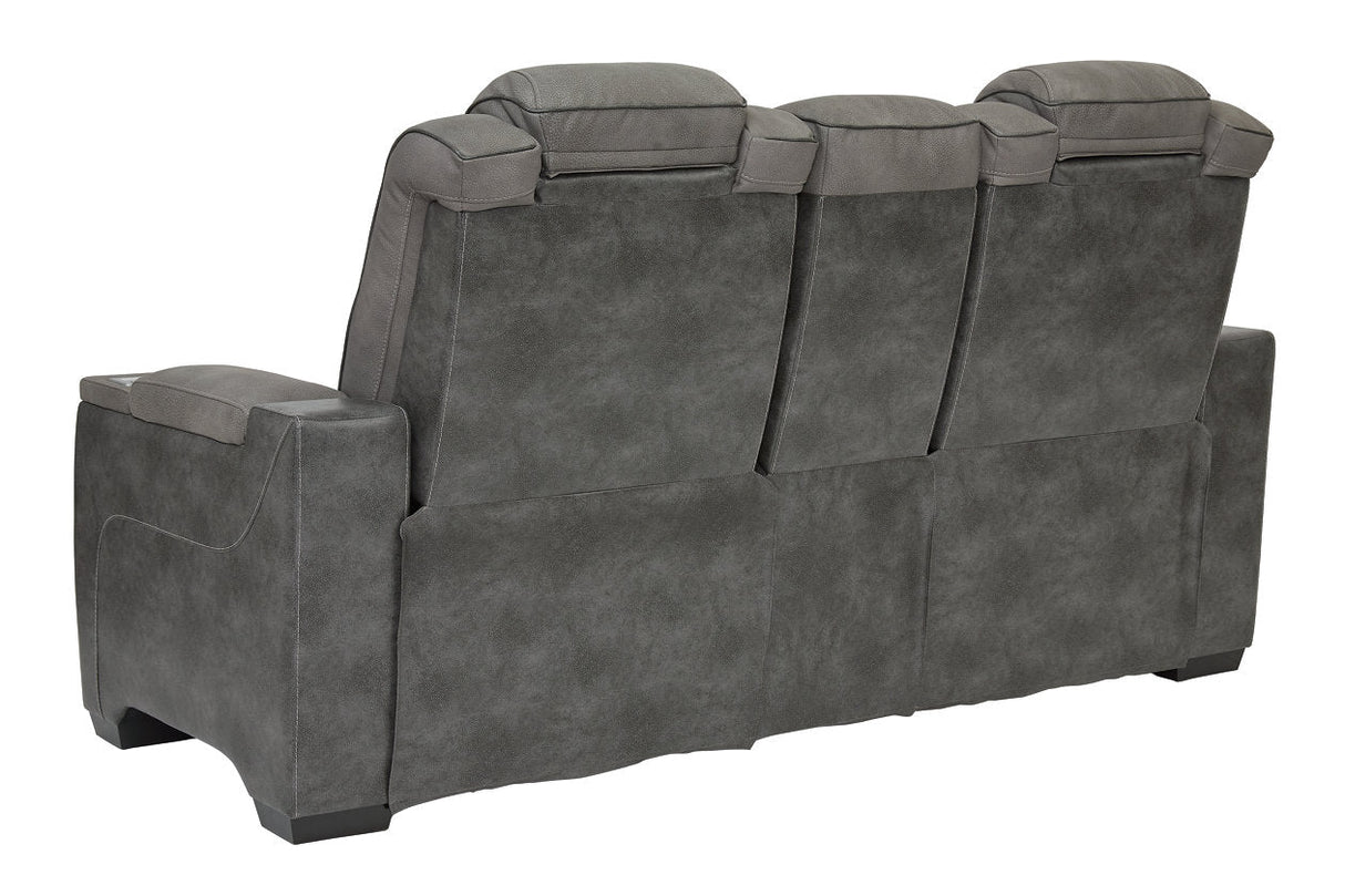 Next-Gen DuraPella Slate Power Reclining Loveseat with Console