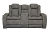 Next-Gen DuraPella Slate Power Reclining Loveseat with Console