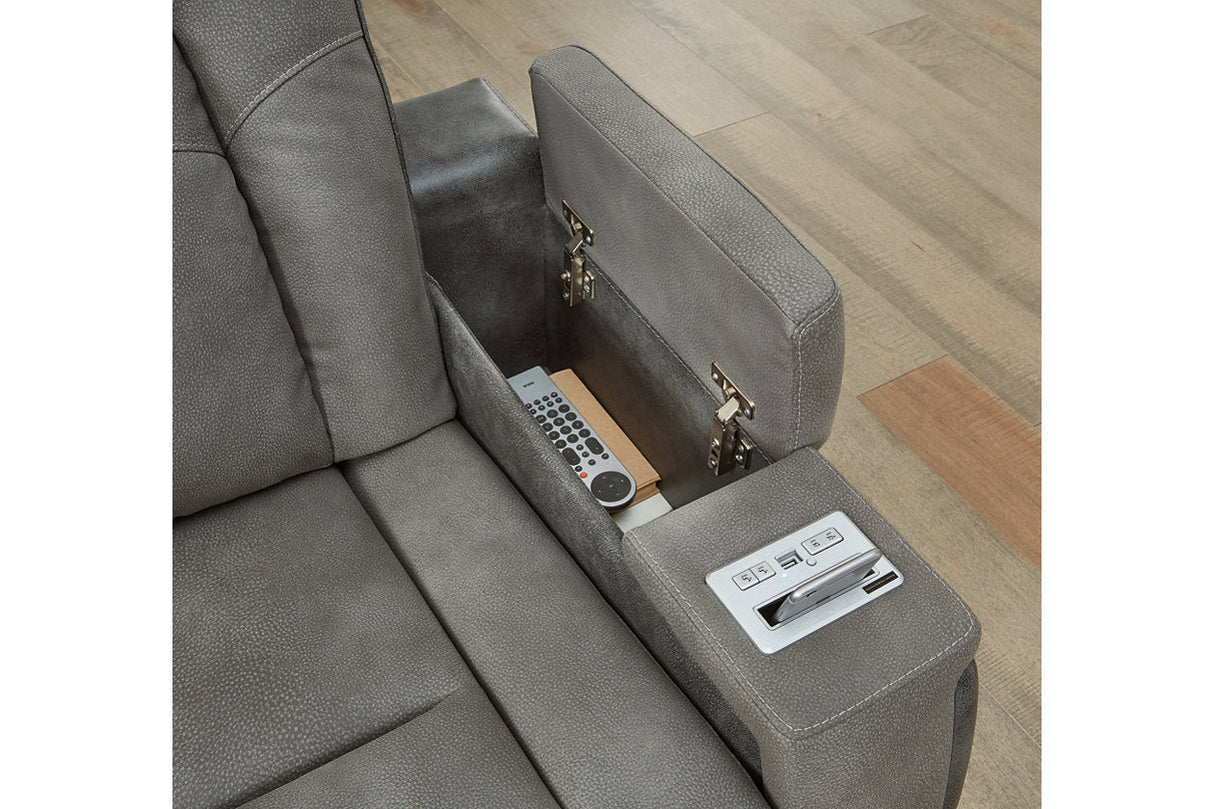 Next-Gen DuraPella Slate Power Reclining Sofa and Loveseat