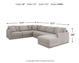 Katany Shadow 6-Piece RAF Chaise Sectional