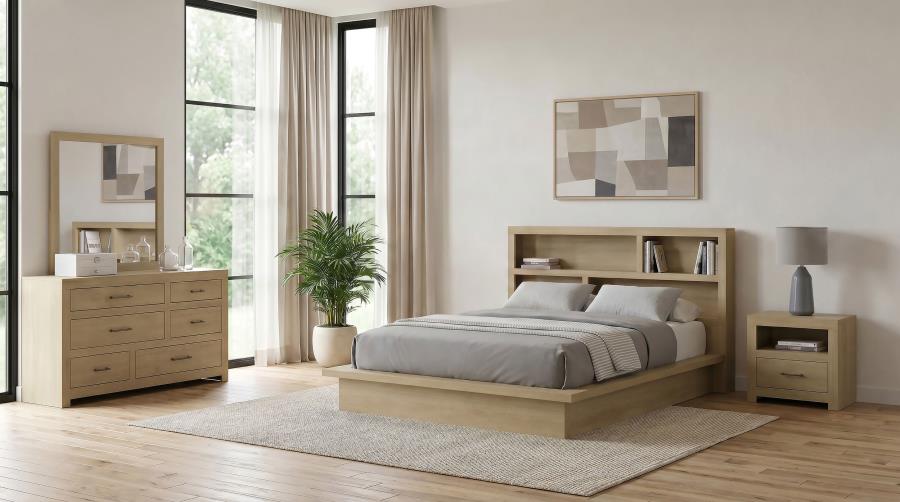 Hendricks Light Oak 4-piece Eastern King Bedroom Set by Coaster at Eve Furniture