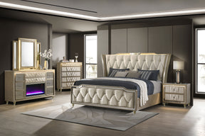 Lorient Ivory and Camel 5-Piece California King Bedroom Set by Coaster at Eve Furniture