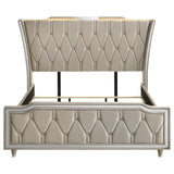 Lorient Ivory and Camel California King LED Upholstered Bed by Coaster at Eve Furniture