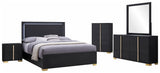 Marceline Black 5-Piece Eastern King Bedroom Set with LED Headboard by Coaster at Eve Furniture