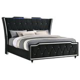 Lorient Black California King LED Upholstered Bed by Coaster at Eve Furniture